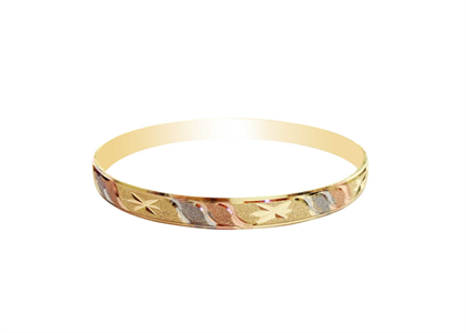 Tri Tone Plated | Diamond Cut Bangles